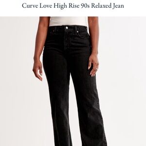 Abercrombie & Fitch Curve Love High Rise 90s Relaxed Jean Size 26S in Black